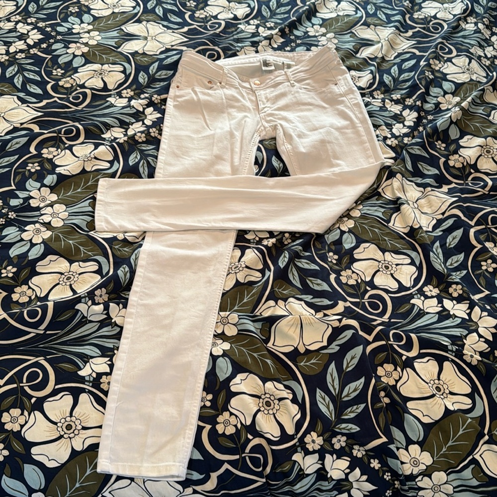 h&m super skinny super low waist white jeans